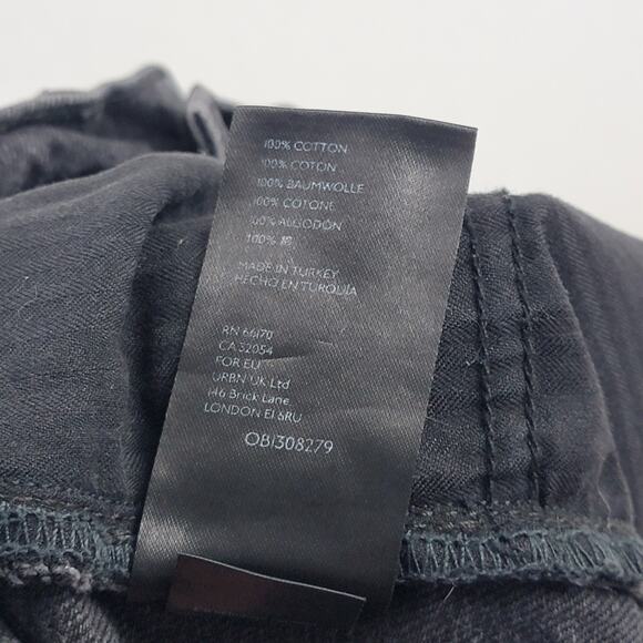 We The Free High Waisted Wide Leg Crop Jeans Womens 27 Black Button Fly Flare - Picture 5 of 14